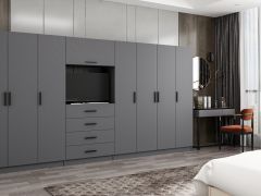 Kale 7 Kapaklı 4 Çekmeceli Tv Modüllü Dolap Antrasit