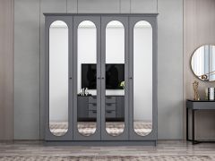 Kale 4 Kapak 4A 2Ç Dolap Antrasit - Mebran Defne Ayna Antr