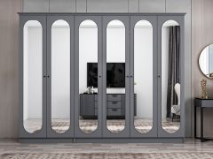 Kale 6 Kapak 6A 2Ç Dolap Antrasit - Mebran Defne Ayna Antr