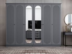 Kale 6 Kapak 2A 4Ç Dolap Antrasit - Mebran Defne Ayna Antr