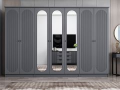 Kale 7 Kapak 3A 2Ç Dolap Antrasit - Mebran Defne Ayna Antr