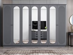 Kale 7 Kapak 5A 2Ç Dolap Antrasit - Mebran Defne Ayna Antr