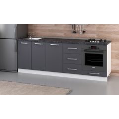 Minar 230 Cm Mutfak Dolabı Beyaz Antrasit 230-A6-Alt Modül