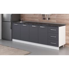 Minar 235 Cm Mutfak Dolabı Beyaz Antrasit 235-A1-Alt Modül