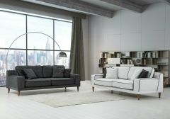 Noir 3+3 Koltuk Takımı (Ares Beyaz+Koyu Gri)