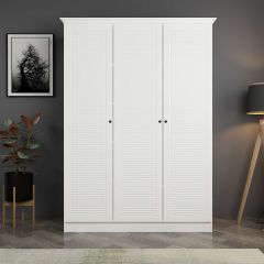 Kale 3 Kapaklı 2Ç Taçlı Dolap Beyaz Mebran Panjur Beyaz