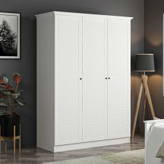 Kale 3 Kapaklı 2Ç Taçlı Dolap Beyaz Mebran Panjur Beyaz