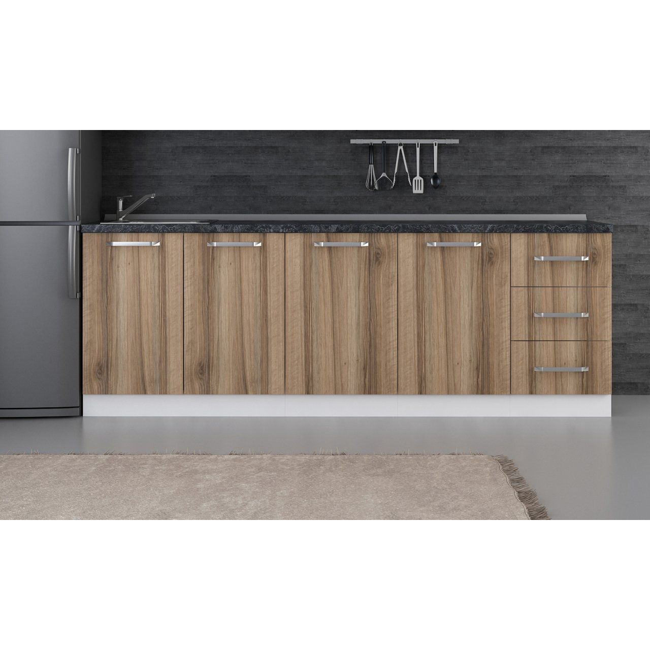 Minar 235 Cm Mutfak Dolabı Beyaz Dore 235-D2-Alt Modül