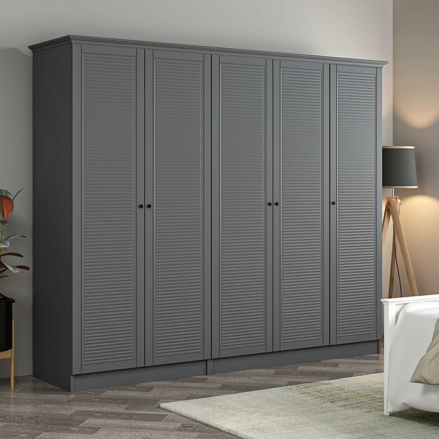 Kale 5 Kapaklı 2Ç Taçlı Dolap Antrasit Mebran Panjur Antrasit