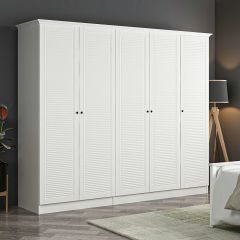 Kale 5 Kapaklı 2Ç Taçlı Dolap Beyaz Mebran Panjur Beyaz