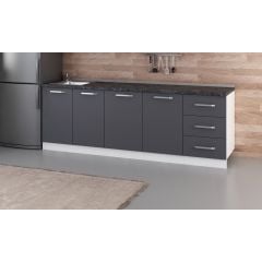 Minar 240 Cm Mutfak Dolabı Beyaz Antrasit 240-A1-Alt Modül