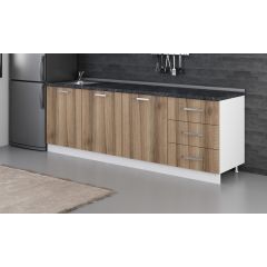 Minar 240 Cm Mutfak Dolabı Beyaz Dore 240-D3-Alt Modül