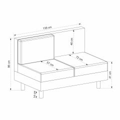 Kristal 2Li Modül- Açık Gri