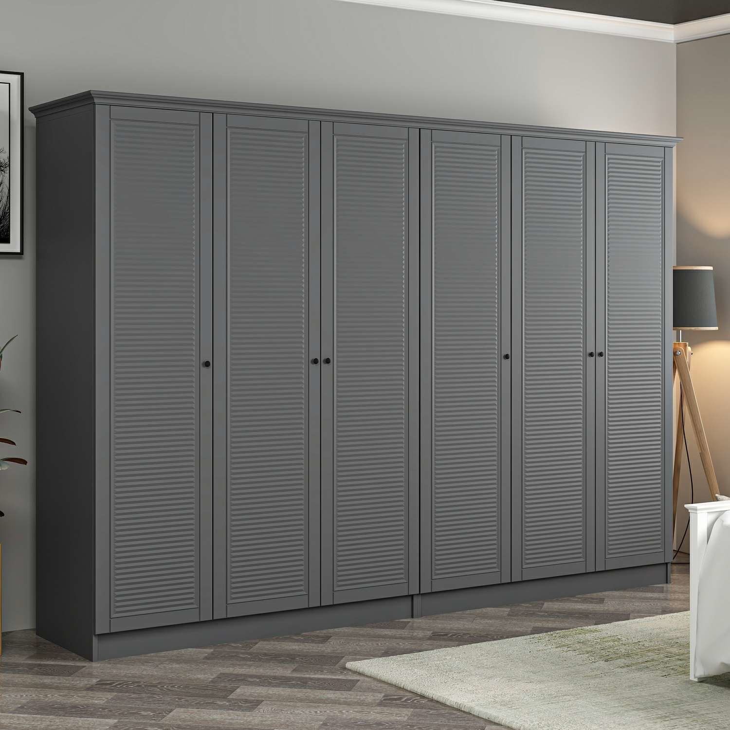 Kale 6 Kapaklı 4Ç Taçlı Dolap Antrasit Mebran Panjur Antrasit