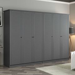 Kale 6 Kapaklı 4Ç Taçlı Dolap Antrasit Mebran Panjur Antrasit