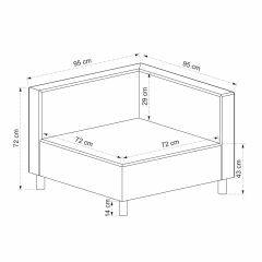 Kristal Köşe Modül- Açık Gri