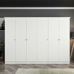 Kale 6 Kapaklı 4Ç Taçlı Dolap Beyaz Mebran Panjur Beyaz