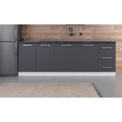 Minar 245 Cm Mutfak Dolabı Beyaz Antrasit 245-A1-Alt Modül