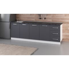 Minar 245 Cm Mutfak Dolabı Beyaz Antrasit 245-A3-Alt Modül