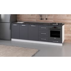 Minar 245 Cm Mutfak Dolabı Beyaz Antrasit 245-A4-Alt Modül