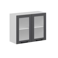 Alvinka Mutfak Modül Mbr_A Üst 2Dk1R 90-H72Cm Dolap Cam Beyaz Antrasit