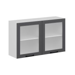 Alvinka Mutfak Modül Mbr_A Üst 2Dk1R 120-H72Cm Dolap Cam Beyaz Antrasit