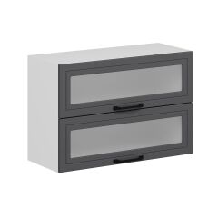 Alvinka Mutfak Modül Mbr_A Üst 2Yk1R 90-H60Cm Dolap Cam Beyaz Antrasit