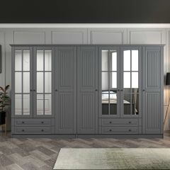 Kale 7 Kapaklı 4Ç Taçlı Dolap Mebran İlkbahar Antrasit