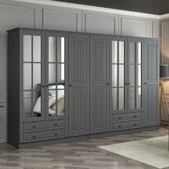 Kale 7 Kapaklı 4Ç Taçlı Dolap Mebran İlkbahar Antrasit