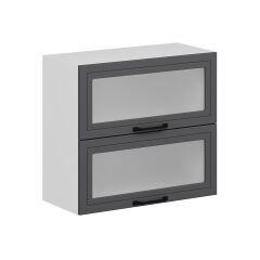 Alvinka Mutfak Modül Mbr_A Üst 2Yk1R 80-H72Cm Dolap Cam Beyaz Antrasit