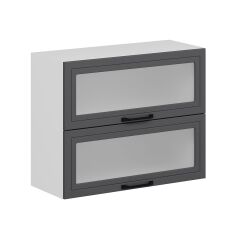 Alvinka Mutfak Modül Mbr_A Üst 2Yk1R 90-H72Cm Dolap Cam Beyaz Antrasit