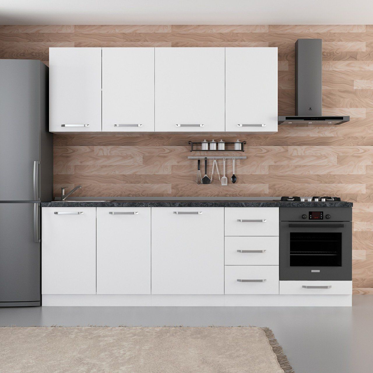 Minar 255 Cm Mutfak Dolabı Beyaz 255-B3