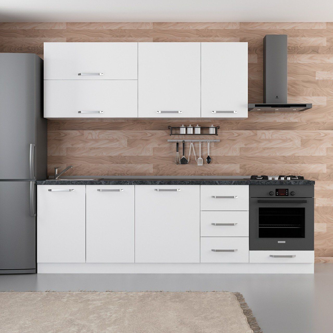 Minar 255 Cm Mutfak Dolabı Beyaz 255-B6