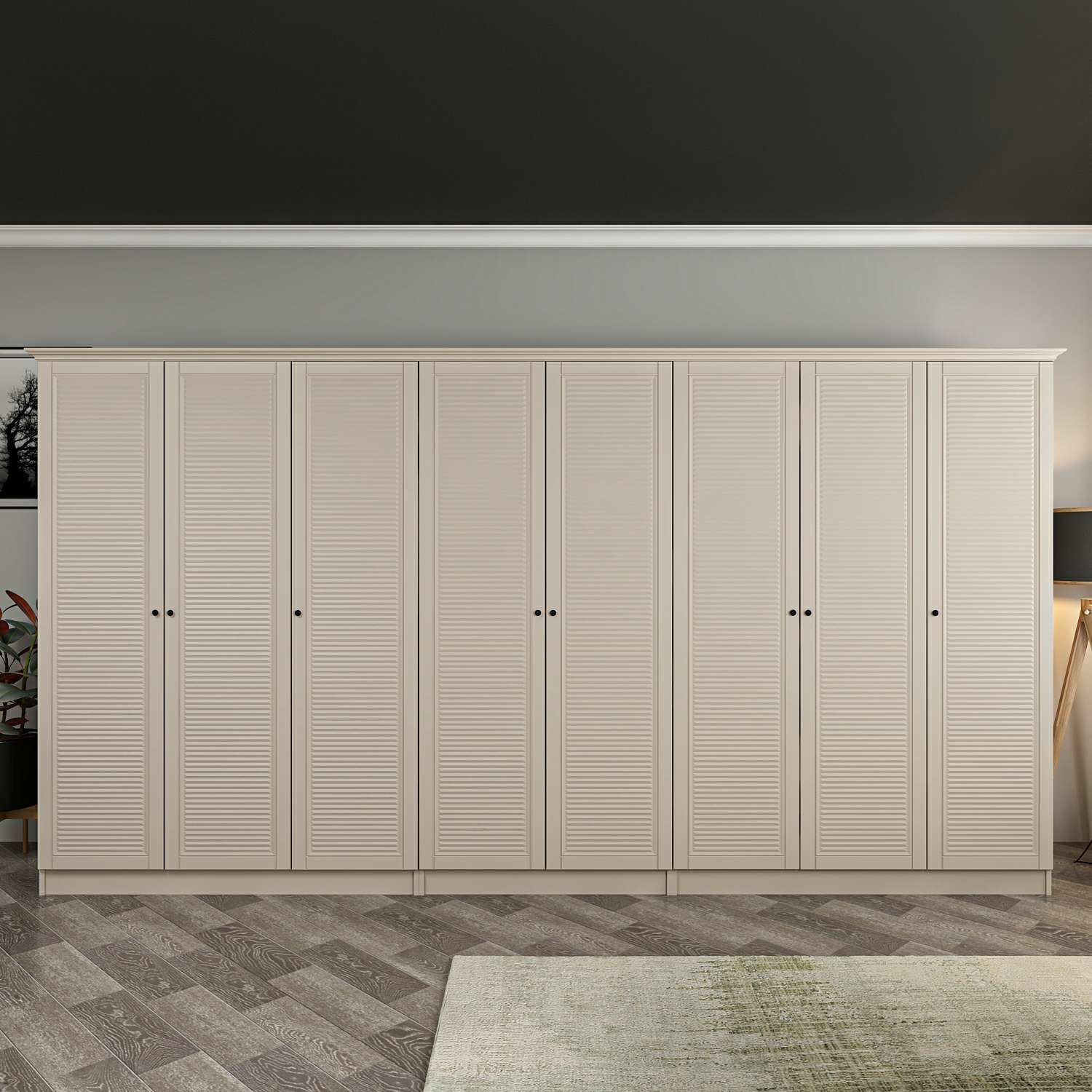 Kale 8 Kapaklı 4Ç Taçlı Dolap Kumtaşı Mebran Panjur Kumtaşı