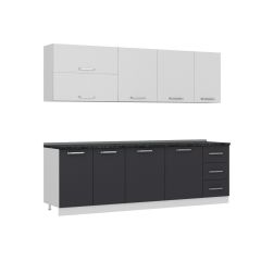 Minar 255 Cm Mutfak Dolabı Beyaz Antrasit 255-A2