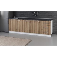 Minar 250 Cm Mutfak Dolabı Beyaz Dore 250-D1-Alt Modül