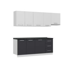 Minar 255 Cm Mutfak Dolabı Beyaz Antrasit 255-A4