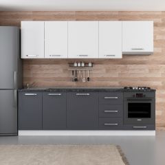 Minar 255 Cm Mutfak Dolabı Beyaz Antrasit 255-A5