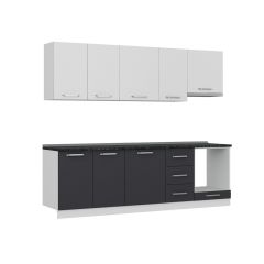 Minar 255 Cm Mutfak Dolabı Beyaz Antrasit 255-A5