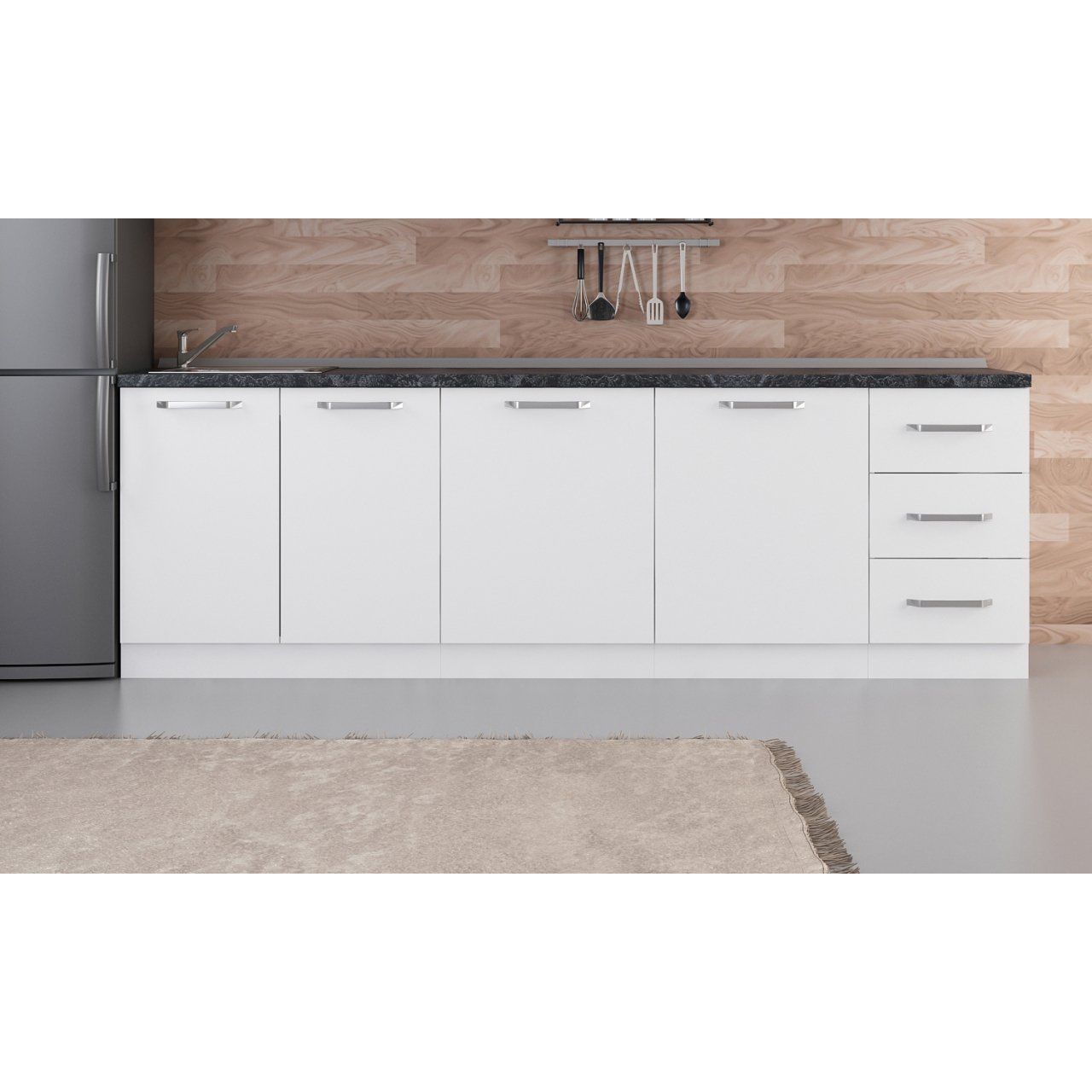 Minar 255 Cm Mutfak Dolabı Beyaz 255-B1-Alt Modül