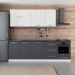 Minar 255 Cm Mutfak Dolabı Beyaz Antrasit 255-A6