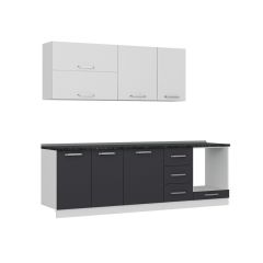 Minar 255 Cm Mutfak Dolabı Beyaz Antrasit 255-A6