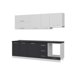 Minar 255 Cm Mutfak Dolabı Beyaz Antrasit 255-A8