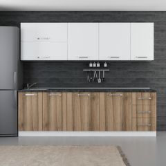 Minar 255 Cm Mutfak Dolabı Beyaz Dore 255-D2