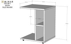 Minar Ceylin Yan Sehpa Beyaz