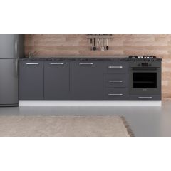 Minar 255 Cm Mutfak Dolabı Beyaz Antrasit 255-A3-Alt Modül