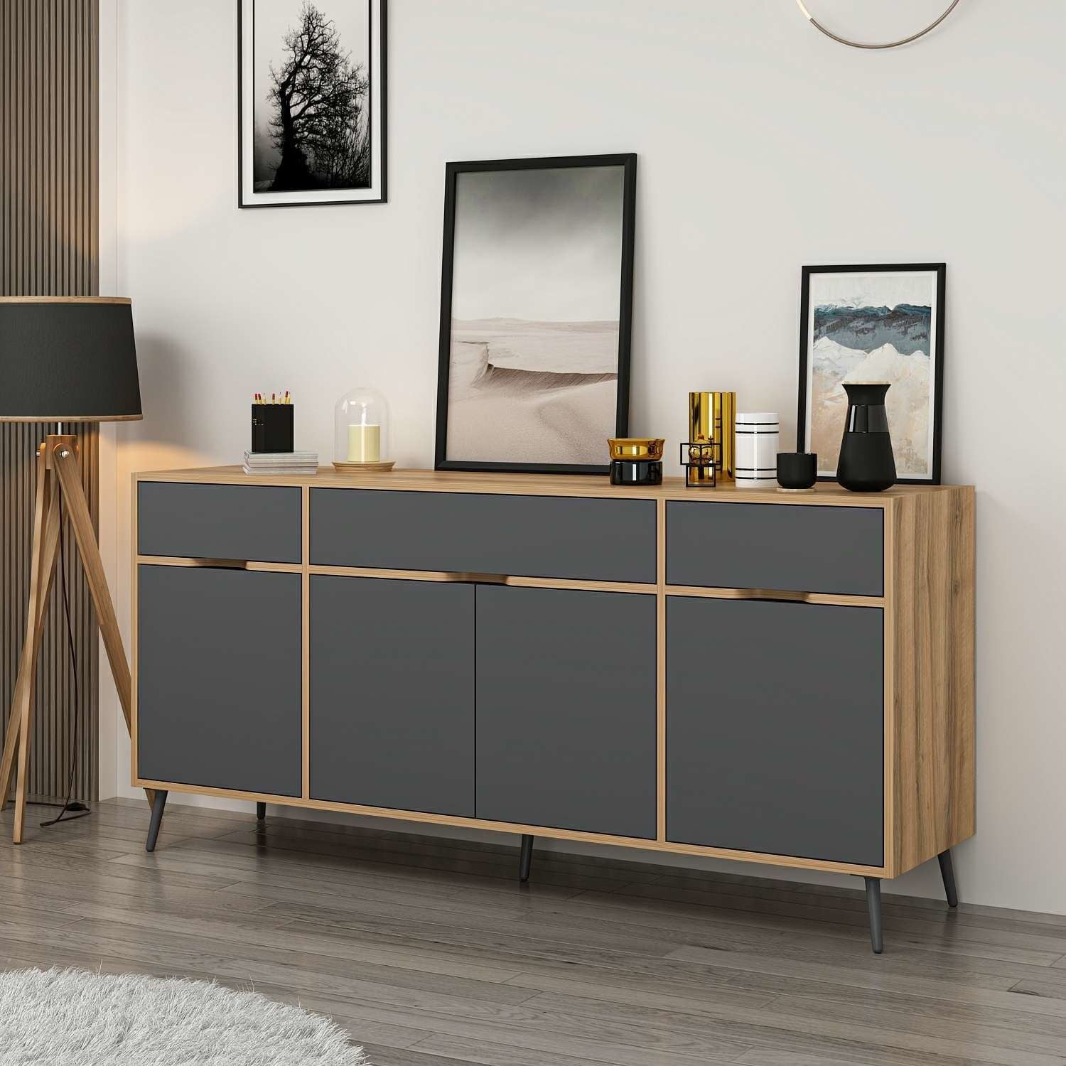 Elina Ayaklı Konsol - Dore/Antrasit