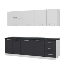 Minar 260 Cm Mutfak Dolabı Beyaz Antrasit 260-A1