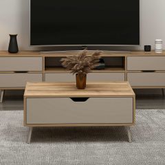 Elina Ayaklı Orta Sehpa - Dore/Kumtaşı