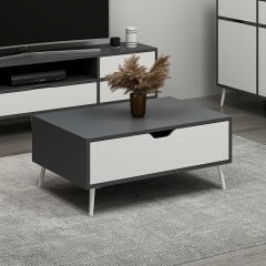 Elina Ayaklı Orta Sehpa - Antrasit/Beyaz